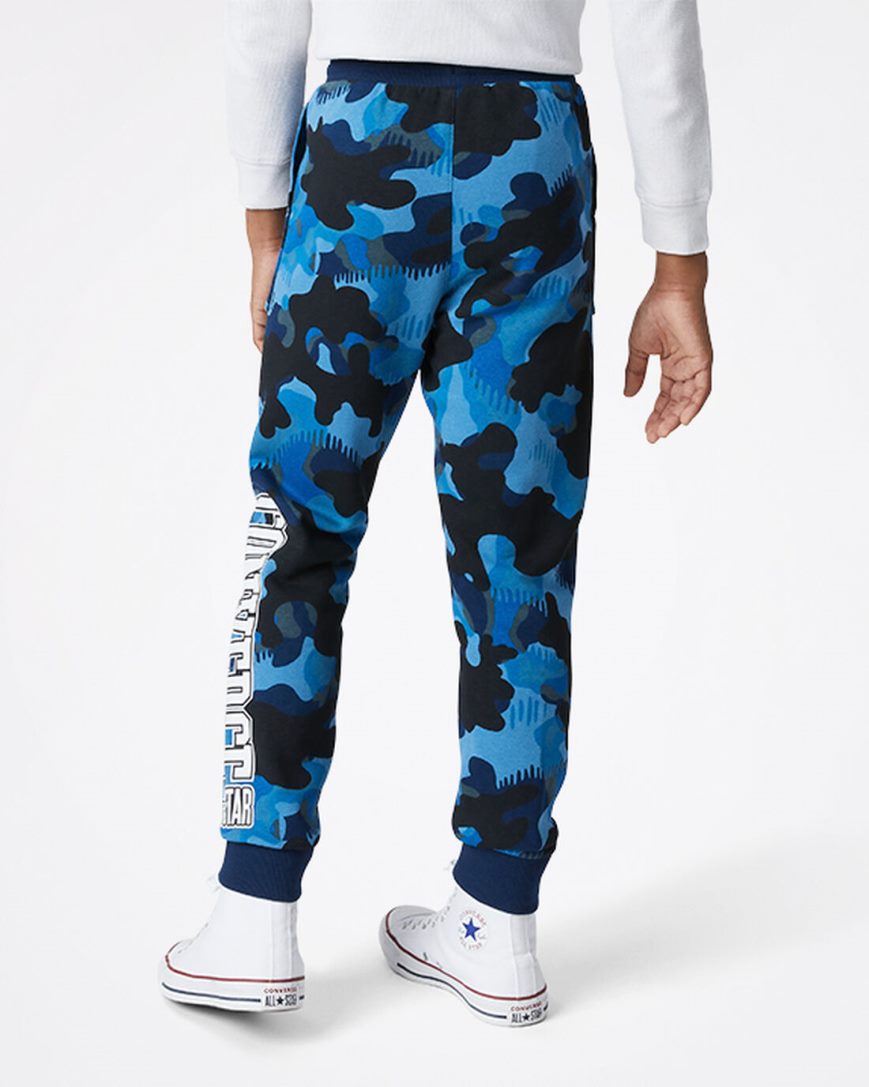 Calças Jogger Converse Camo Menino Azul Marinho | PT X0TP419